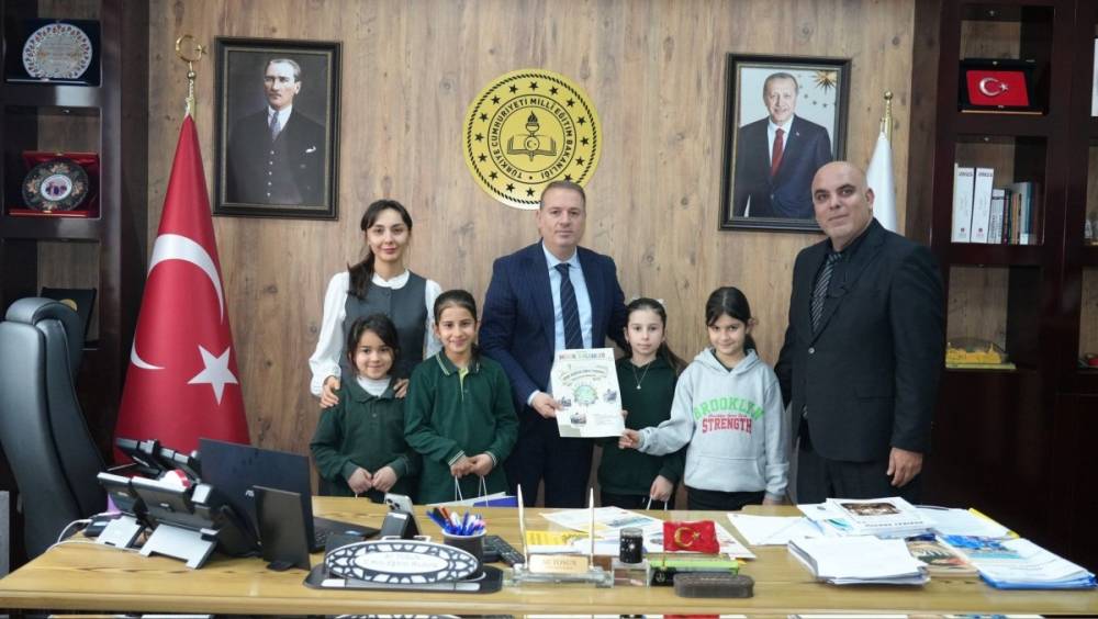 Adıyamanlı Minik Gazetecilerden İl Milli Eğitim M&uuml;d&uuml;r&uuml; Ali Tosun'a Ziyaret 